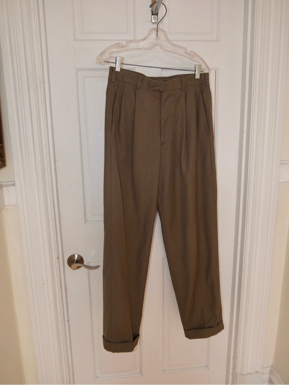 Perry Ellis Pleated Chinos - Brown Tan